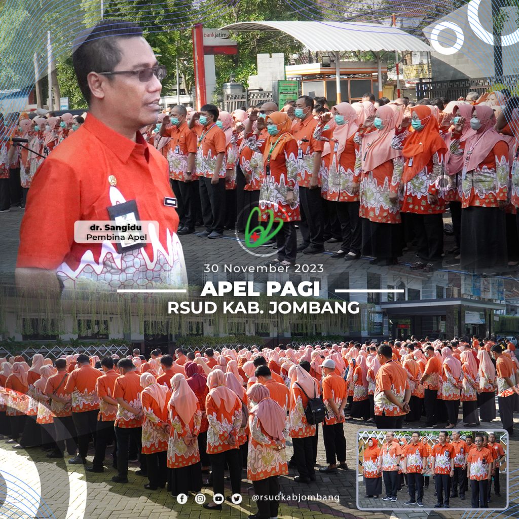 Apel pagi civitas hospitalia RSUD Kabupaten Jombang yang dipimpin oleh dr. Sangidu, Kepala Seksi Pelayanan Medik RSUD Kabupaten Jombang, Kamis (30/11/2023).